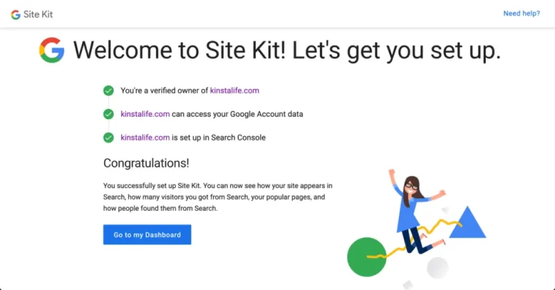 Google Site Kit设置成功